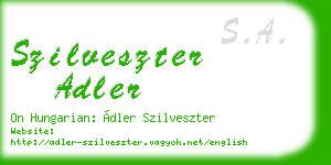 szilveszter adler business card