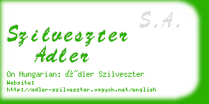 szilveszter adler business card